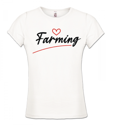 Damesshirt Wit Love farming hart