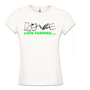 Dames T-shirt – Love farming maiskolf