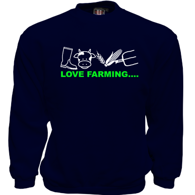 Heavy Sweater Navy Love farming maiskolf