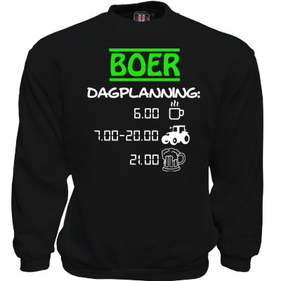 Heavy Sweater Zwart Boer dagplanning