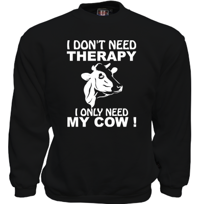 Heavy Sweater Zwart I don't need therapy...