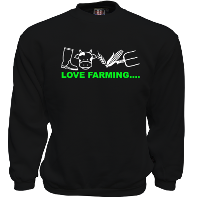 Heavy Sweater Zwart Love farming maiskolf
