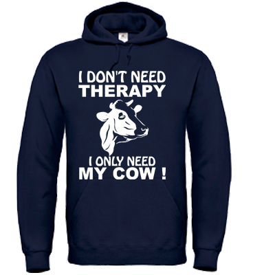 Hoodie Navy I don't need therapy