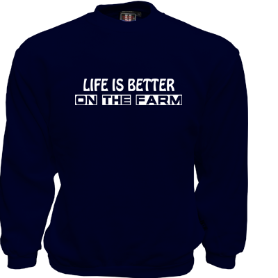 Sweater Navy Life is better on the farm