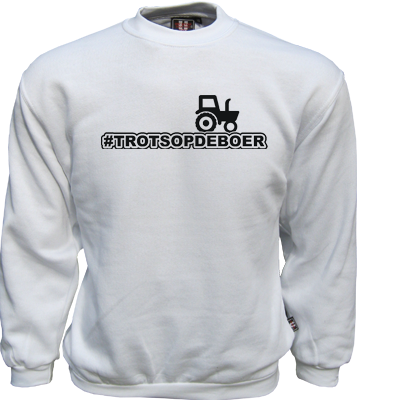 Sweater Wit #TROTSOPDEBOER