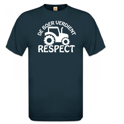 T-shirt Navy De boer verdient respect