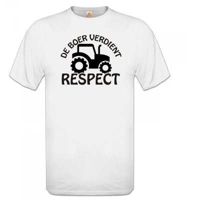T-shirt Wit De boer verdient respect