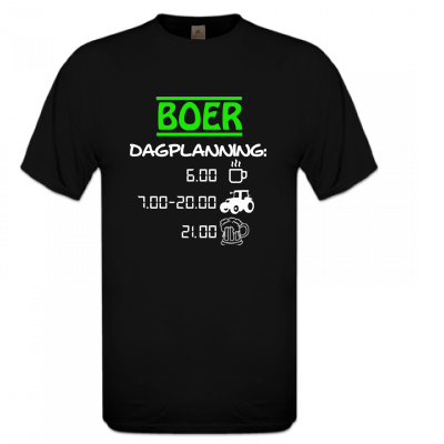 T-shirt Zwart Boer Dagplanning
