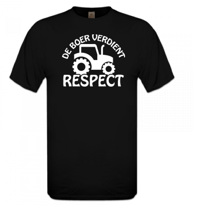 T-shirt Zwart De boer verdient respect