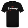 T-shirt Zwart Love farming hart
