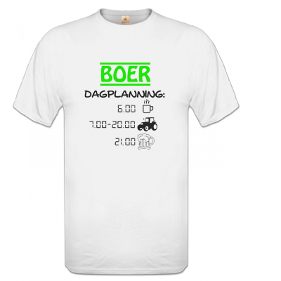 T-shirt wit Boer Dagplanning